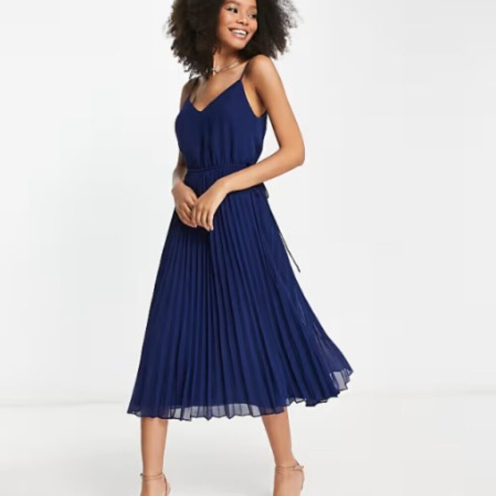 Navy Blue Asos Midi Dress  - 6
